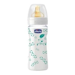 CHICCO Biberon Vetro Caucciù 1 Foro 240 Ml