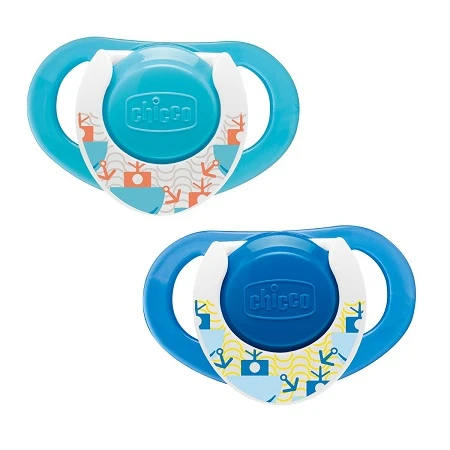 CHICCO Succhietto Caucciù Azzurro 12m+ 2 Pz 1 CHICCO Succhietto Caucciù Azzurro 12m+ 2 Pz